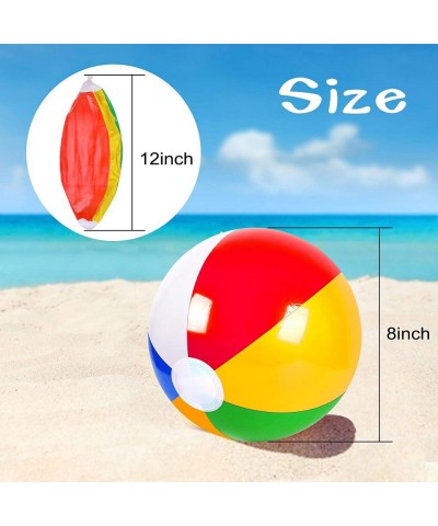 30 Pack Inflatable Beach Balls Classic Rainbow Swimming Pool Ball Birthday Beach Party Decoration Summer Water Games Gifts 8 ...