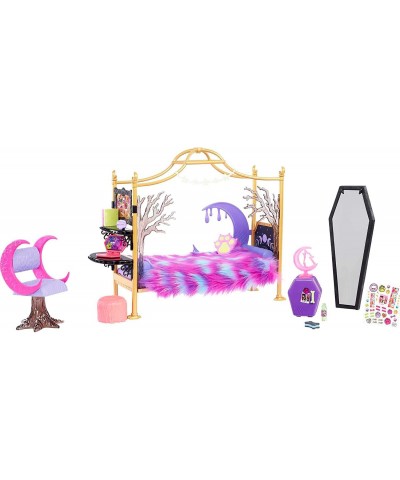 Toys Clawdeen Wolf Bedroom Playset with Accessories and Sticker Sheet Furniture and Decor $95.98 Doll Playsets