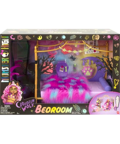 Toys Clawdeen Wolf Bedroom Playset with Accessories and Sticker Sheet Furniture and Decor $95.98 Doll Playsets