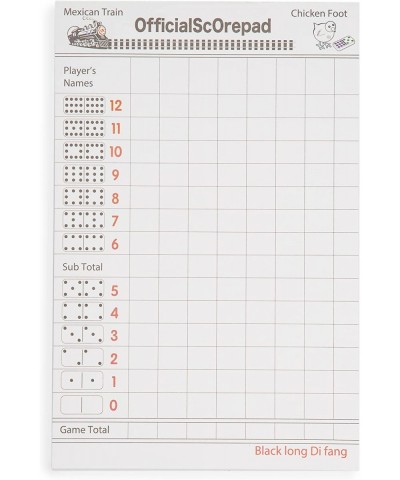 Official scorebook-3 packs high-quality paper scorebook for Mexican train and chicken feet dominoes (8.5 x 5.5 Inches)-60 she...