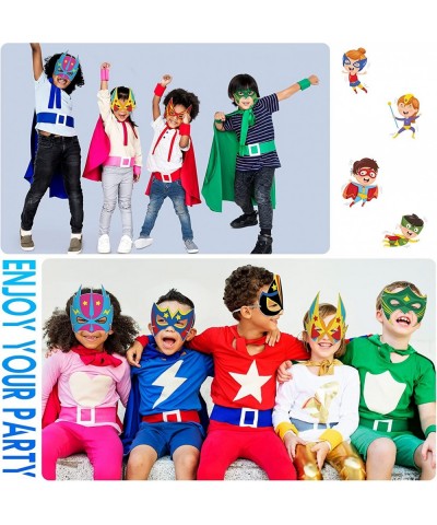 36 Pieces Color Your Own Hero Masks DIY Hero Paper Masks Craft Blank Graffiti Paper Masks with Ropes for Kids Birthday Party ...