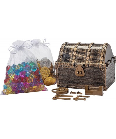 Pirate Treasure Chest Treasure Box for Kids with Treasure Gold Coins and Jewelry Gems(160 Coins+160 Gems) $35.39 Money & Bank...