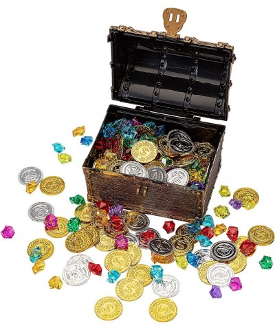 Pirate Treasure Chest Treasure Box for Kids with Treasure Gold Coins and Jewelry Gems(160 Coins+160 Gems) $35.39 Money & Bank...