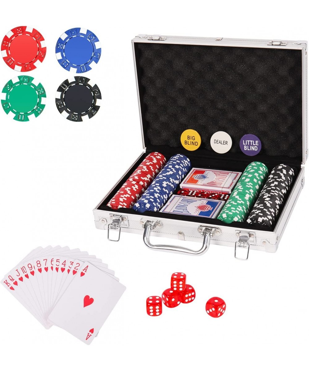 Poker Chip Set for Beginners 200 Pcs Casino Poker Chips with Aluminum Case 11.5 Gram Chips with Iron Insert for Texas Holdem ...