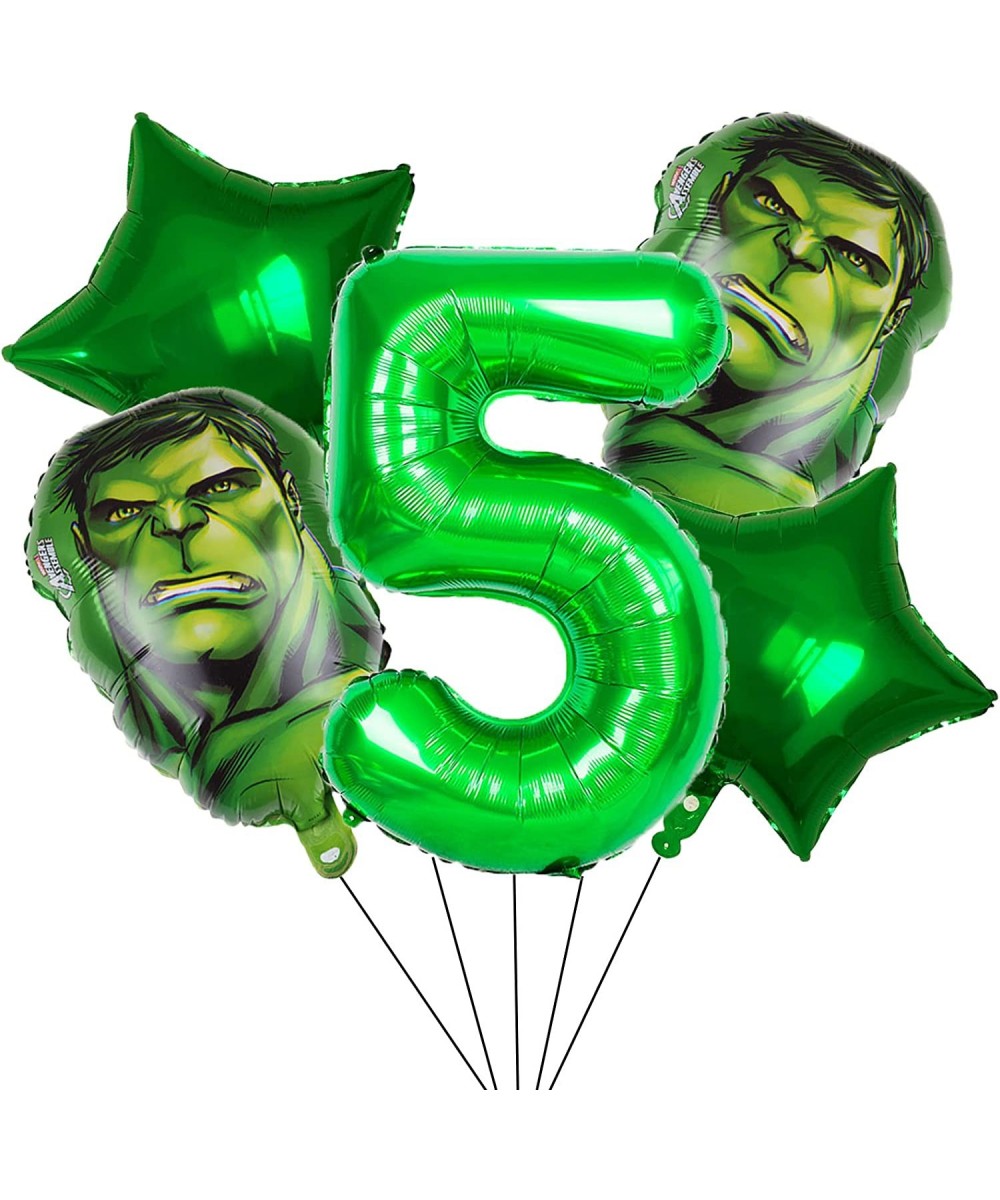 Superhero The Incredible Hulk 5th Birthday Decorations Green Number 5 Balloons 32 Inch | The The Incredible Hulk Birthday Bal...