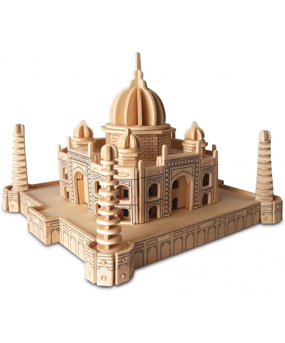 3D Puzzle Taj Mahal Wood Craft Construction Model Kit Fun Unique & Educational DIY Wooden Toy Assemble Model Unfinished Craft...