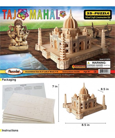 3D Puzzle Taj Mahal Wood Craft Construction Model Kit Fun Unique & Educational DIY Wooden Toy Assemble Model Unfinished Craft...