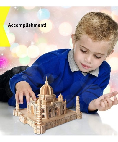 3D Puzzle Taj Mahal Wood Craft Construction Model Kit Fun Unique & Educational DIY Wooden Toy Assemble Model Unfinished Craft...