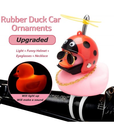 Rubber Duck Car Ornaments Pink Duck Bike Bell Cute Duck Car Dashboard Decorations Squeeze Duck Bicycle Horns with Propeller H...