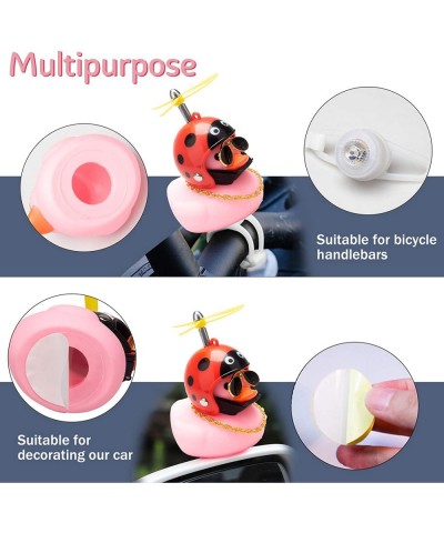 Rubber Duck Car Ornaments Pink Duck Bike Bell Cute Duck Car Dashboard Decorations Squeeze Duck Bicycle Horns with Propeller H...