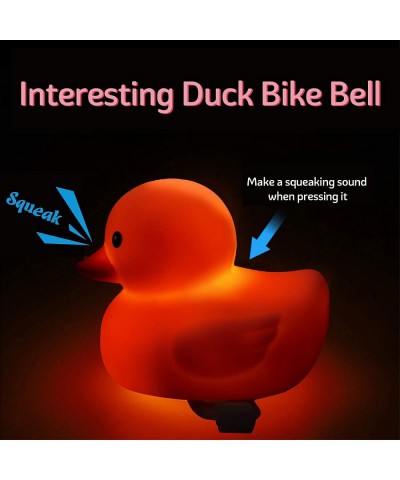 Rubber Duck Car Ornaments Pink Duck Bike Bell Cute Duck Car Dashboard Decorations Squeeze Duck Bicycle Horns with Propeller H...