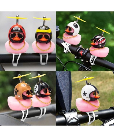 Rubber Duck Car Ornaments Pink Duck Bike Bell Cute Duck Car Dashboard Decorations Squeeze Duck Bicycle Horns with Propeller H...