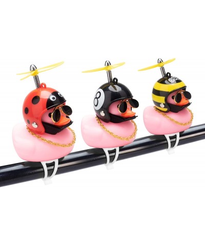 Rubber Duck Car Ornaments Pink Duck Bike Bell Cute Duck Car Dashboard Decorations Squeeze Duck Bicycle Horns with Propeller H...