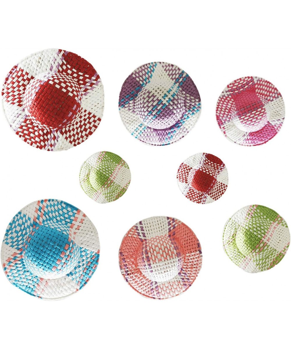 24 Pcs Mini Straw Hats Miniature Knitting Hats Paper Fabric Cap for Mini House DIY Craft Decoration Accessories Colorful $17....