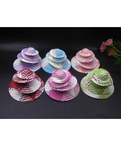 24 Pcs Mini Straw Hats Miniature Knitting Hats Paper Fabric Cap for Mini House DIY Craft Decoration Accessories Colorful $17....