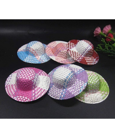 24 Pcs Mini Straw Hats Miniature Knitting Hats Paper Fabric Cap for Mini House DIY Craft Decoration Accessories Colorful $17....