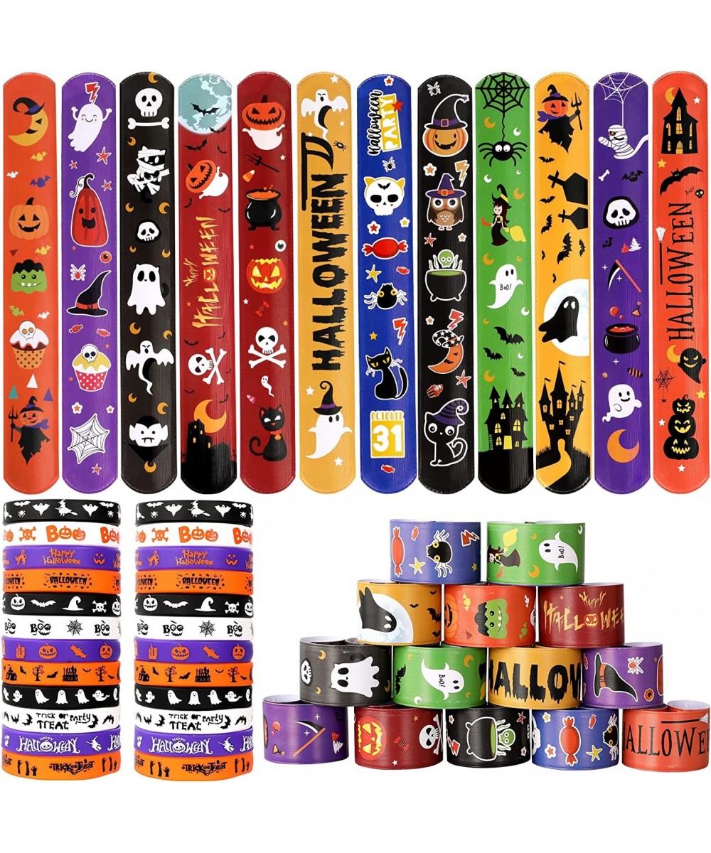 MGpartys Halloween Party Favors 72Pcs Slap Bracelets Rubber Wristbands Halloween Toys for Kids Halloween Party Supplies Decor...