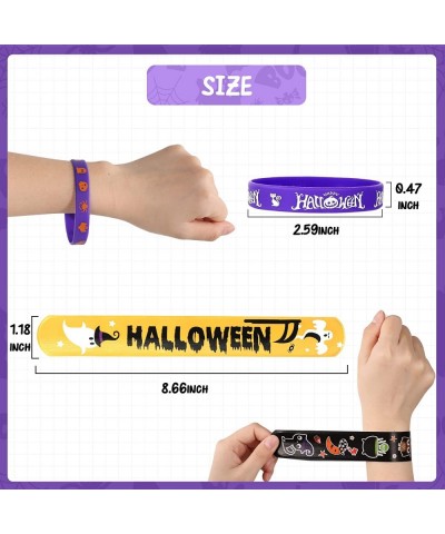 MGpartys Halloween Party Favors 72Pcs Slap Bracelets Rubber Wristbands Halloween Toys for Kids Halloween Party Supplies Decor...