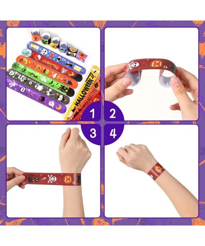 MGpartys Halloween Party Favors 72Pcs Slap Bracelets Rubber Wristbands Halloween Toys for Kids Halloween Party Supplies Decor...