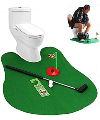 BINGS Toilet Golf Toilet Mini Suit Leisure Sports Toy-Bathroom Mini Putter Golf Game mat Set $42.43 Toy Sports Products