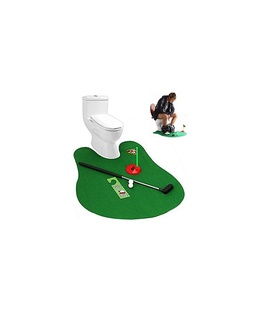 BINGS Toilet Golf Toilet Mini Suit Leisure Sports Toy-Bathroom Mini Putter Golf Game mat Set $42.43 Toy Sports Products