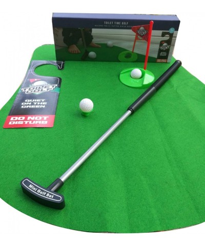 BINGS Toilet Golf Toilet Mini Suit Leisure Sports Toy-Bathroom Mini Putter Golf Game mat Set $42.43 Toy Sports Products