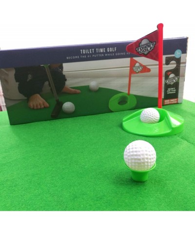 BINGS Toilet Golf Toilet Mini Suit Leisure Sports Toy-Bathroom Mini Putter Golf Game mat Set $42.43 Toy Sports Products