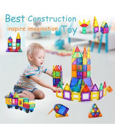 46pcs Magnetic Tiles Set - Educational 3D Magnet Building Blocks - Building Construction Toys for Kids - Upgraded Version wit...