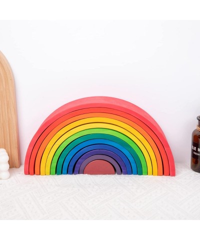 (Huge Wooden Rainbow) | Wooden Toy Stacking Blocks | Balancing Giant Block Set | Stacking Montessori Toys for 3-Year-Old Bloc...