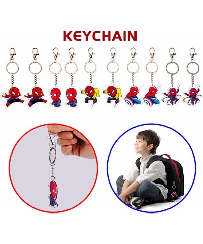 106PCS Spiderman Party Favors Alohelo Super Birthday Supplies Kit Including 10 Bracelets Keychains Button Pins and 56 Sticker...