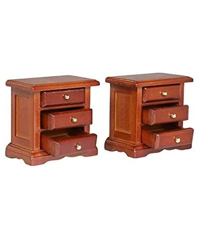 Wooden Dollhouse Night Stands | Set of 2 | Bedside Tables | Dolls House Furniture | 1/12 Scale (Medium) $28.13 Dollhouse Acce...