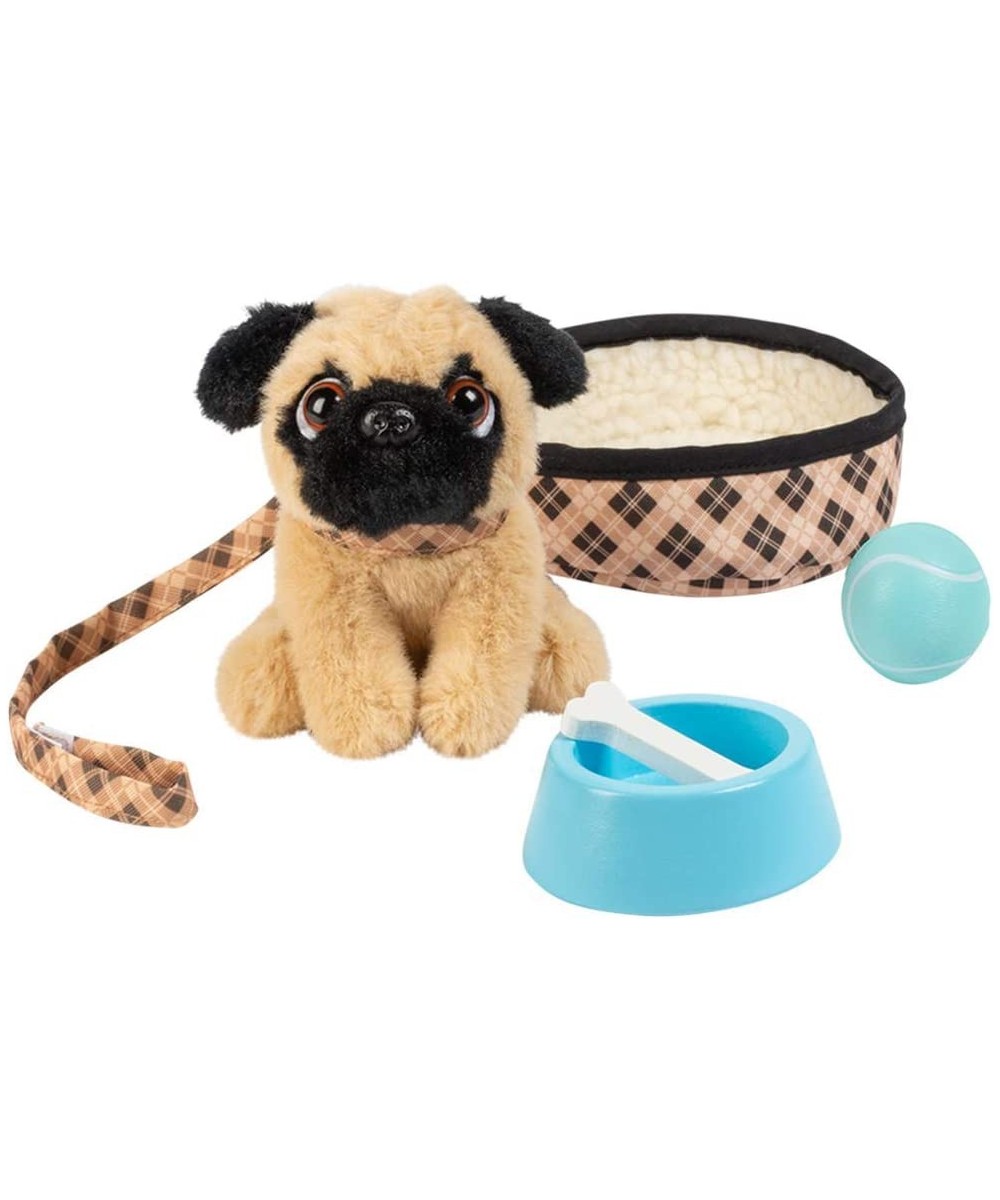 Amazing Pets Preston the Brown Pug – 18 Doll Accessory includes 4.5 Dog Dog Bed Collar Leash Ball Wooden Bowl and Bone (Amazo...