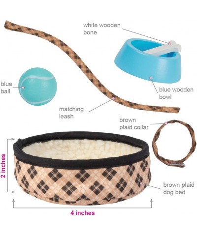 Amazing Pets Preston the Brown Pug – 18 Doll Accessory includes 4.5 Dog Dog Bed Collar Leash Ball Wooden Bowl and Bone (Amazo...