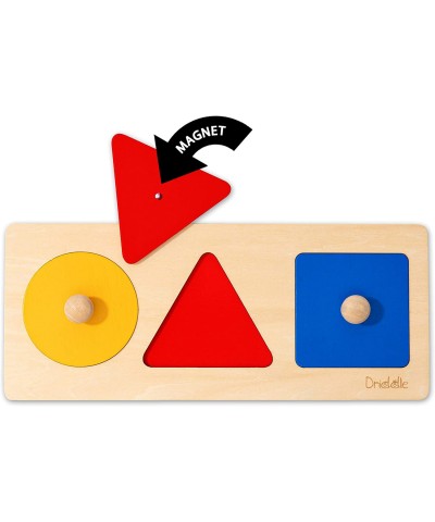 Magnetic Wooden Montessori Knob Puzzle - 3 Jumbo Shapes - Learn Colors & Shape – Baby & Toddler Development Toy $28.80 Early ...