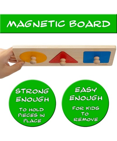 Magnetic Wooden Montessori Knob Puzzle - 3 Jumbo Shapes - Learn Colors & Shape – Baby & Toddler Development Toy $28.80 Early ...