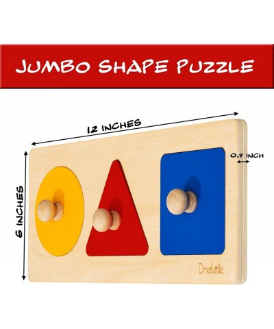 Magnetic Wooden Montessori Knob Puzzle - 3 Jumbo Shapes - Learn Colors & Shape – Baby & Toddler Development Toy $28.80 Early ...