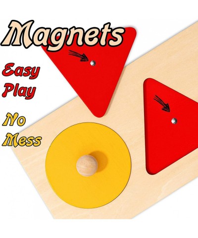 Magnetic Wooden Montessori Knob Puzzle - 3 Jumbo Shapes - Learn Colors & Shape – Baby & Toddler Development Toy $28.80 Early ...