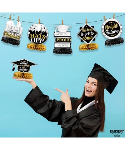 9 Pieces Graduation Honeycomb Centerpieces - Congrats Grad Honeycomb Centerpiece | Graduation Table Toppers Graduation Center...