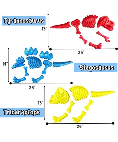 3 Pack Large Dinosaur Fossil Sand Molds Beach Toy Set with Rake and Shovel for Kids Summer Outdoors (25 Pcs Playset) $26.89 S...