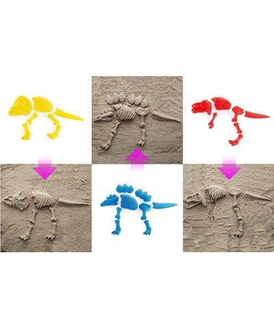 3 Pack Large Dinosaur Fossil Sand Molds Beach Toy Set with Rake and Shovel for Kids Summer Outdoors (25 Pcs Playset) $26.89 S...