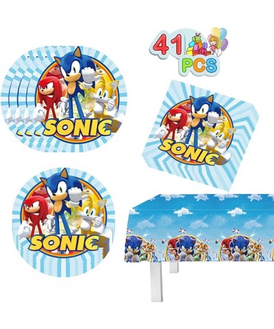 Hedgehog Birthday Party Supplies 41 Pack of 20 Tissues + 20 Plates + 1 Tablecloth $26.27 Kids' Party Tableware