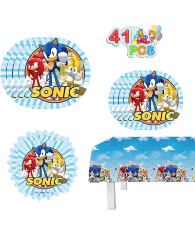 Hedgehog Birthday Party Supplies 41 Pack of 20 Tissues + 20 Plates + 1 Tablecloth $26.27 Kids' Party Tableware