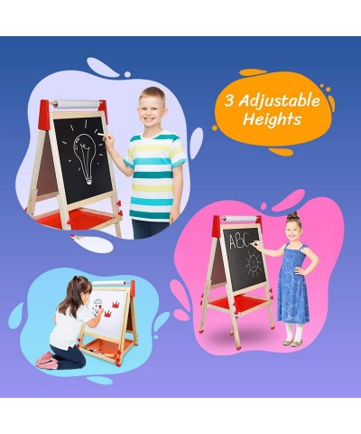 Deluxe Standing Art Easel - Dry-Erase Board Chalkboard Paper Roller Magnetic Whiteboard Includes Paper Roll and Accessories T...