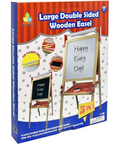 Deluxe Standing Art Easel - Dry-Erase Board Chalkboard Paper Roller Magnetic Whiteboard Includes Paper Roll and Accessories T...