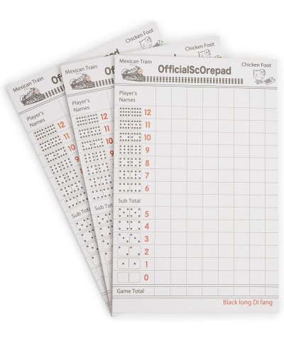 Official scorebook-3 packs high-quality paper scorebook for Mexican train and chicken feet dominoes (8.5 x 5.5 Inches)-60 she...