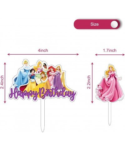 7pcs Acrylic Princesses Cupcake Toppers Disne Princesses Happy Birthday Cake Toppers Princess Kids Party Supplies $22.20 Kids...