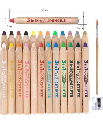 3 In 1 Colouring Pencils | 24 Colours Set inc. Brush And Sharpener | Non-Toxic And Vegan Colours For Ages 3 And Up $42.94 Kid...