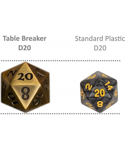 Extra Large Solid Metal Gold D20 Dice 20 face with Black Numbers Extra Heavy DND Dice Pathfinder Call of Cthulu Standard Dice...