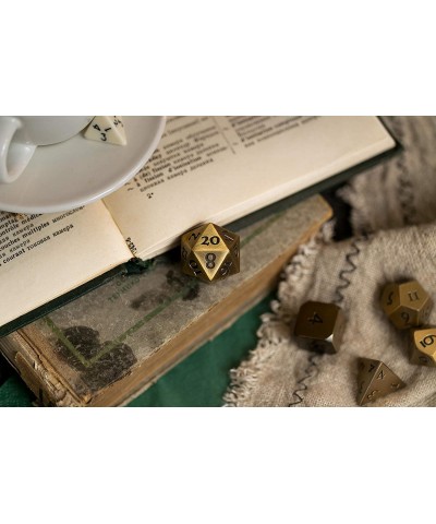 Extra Large Solid Metal Gold D20 Dice 20 face with Black Numbers Extra Heavy DND Dice Pathfinder Call of Cthulu Standard Dice...