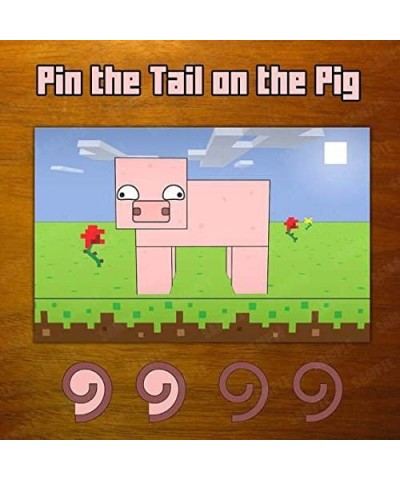 Mining Craft Birthday Party Pin Tail Pig Game Decorations Supplies Stickers for Kids Decor $28.94 Board Games